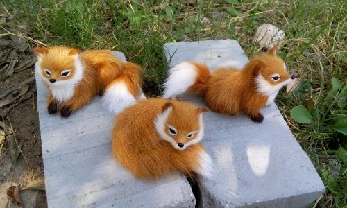 simulation fox about 8-12cm brown fox Handmade craft model,polyethylene&furs toy,home decoration Xmas gift w4080