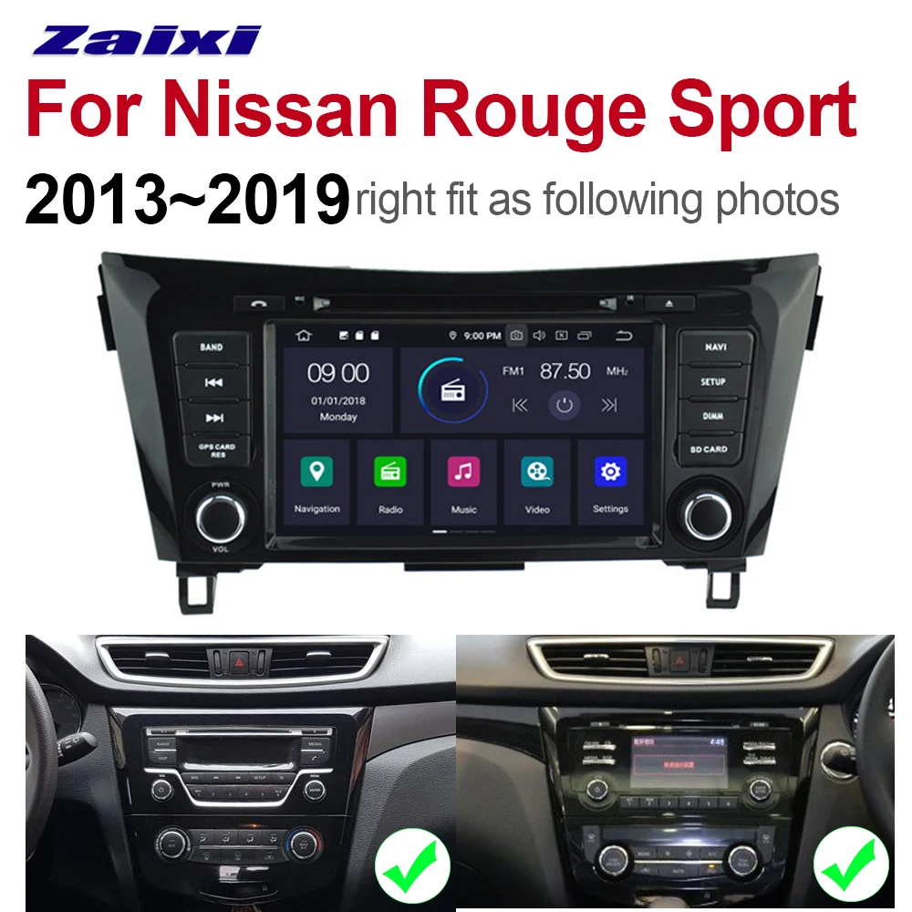 ZaiXi 2 Din Автомобильный мультимедийный плеер Android 9 авто радио для Nissan Rouge Sport 2013 ~ 2019