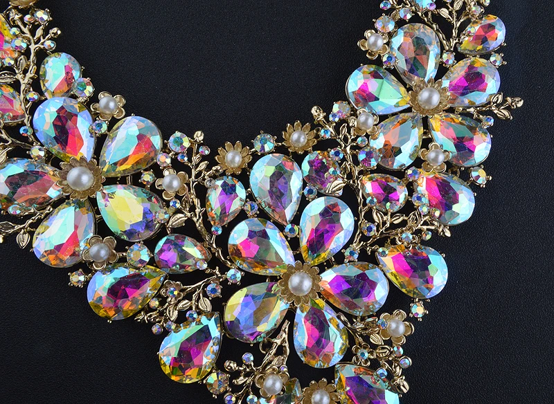 Высококачественный Свадебный комплект из ожерелья и сережек для женщин