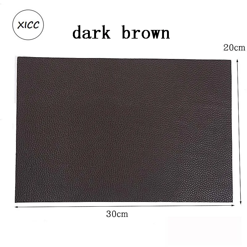 1PC 1-1 dark brown Большой размер 30x20 см самоклеющиеся диван синтетическая кожа нашивки из искусственной кожи личи искусственная отверстие ремонт автомобиля стикер сиденье аппликация - Цвет: 1PC 1-1 dark brown