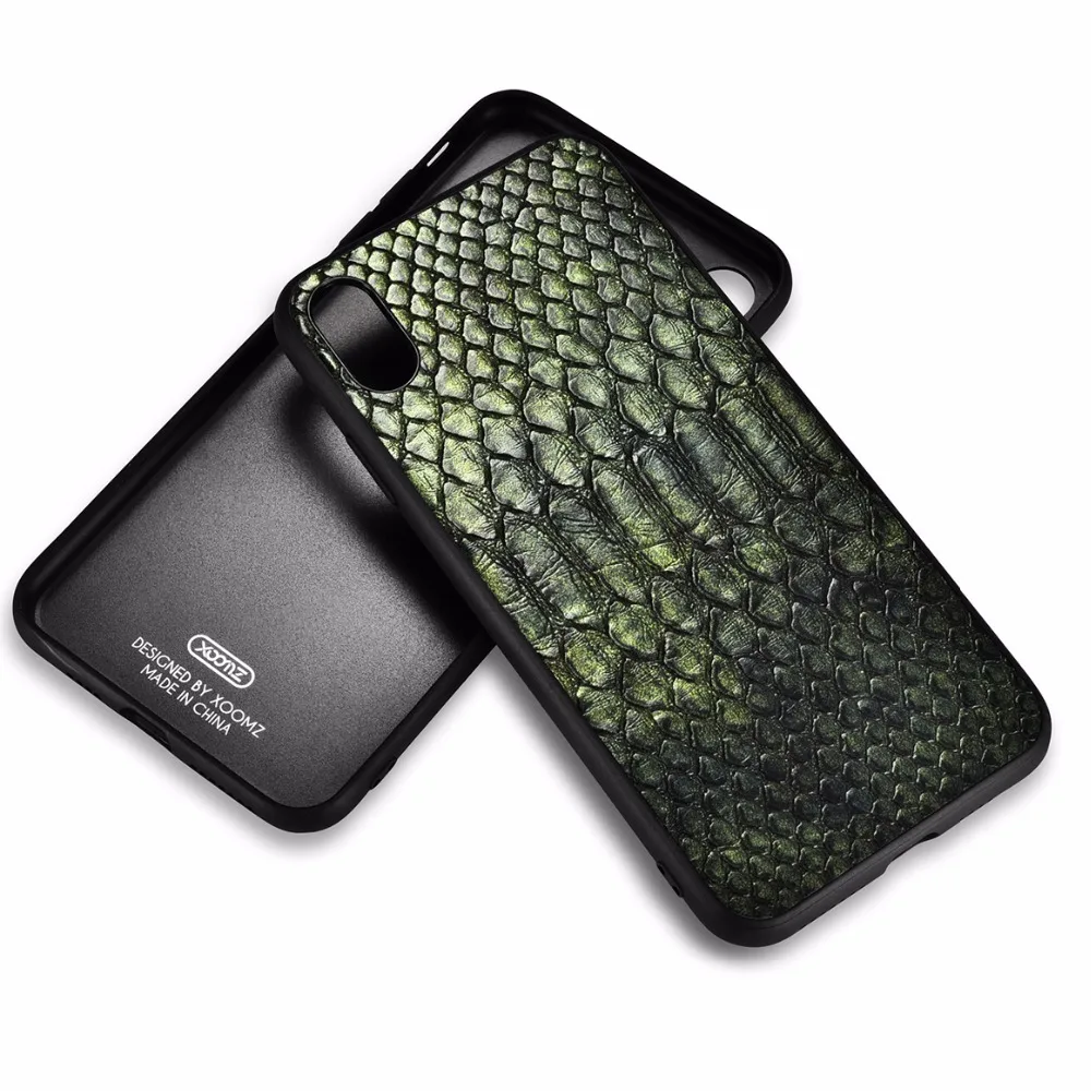 Чехол для задней панели XOOMZ из кожи питона нового дизайна iPhone XS простой стильный