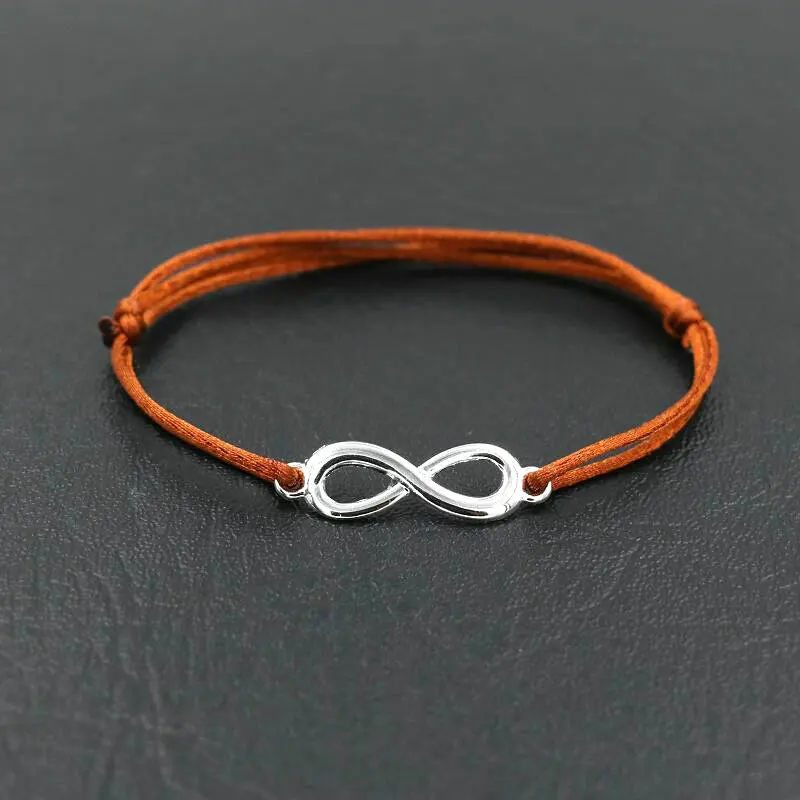 BPPCCR Top Digital 8 Chakra Infinity Braid Женские браслеты для женщин Lucky Lovers Черная красная веревочная нить Pulseira Masculina браслеты женские браслет мужской бижутерия браслет женский браслеты - Окраска металла: brown