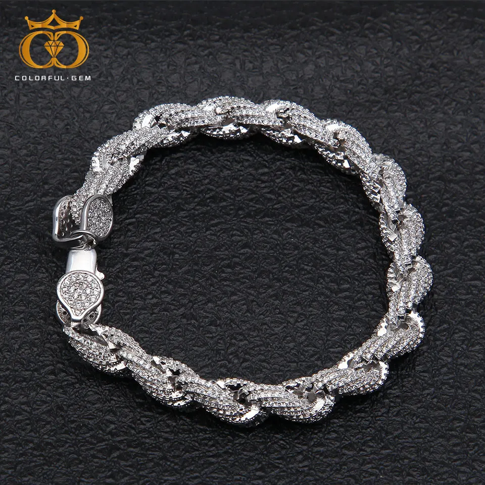 Красочные. Драгоценный Камень мужские AAA циркон кубинские цепи браслет