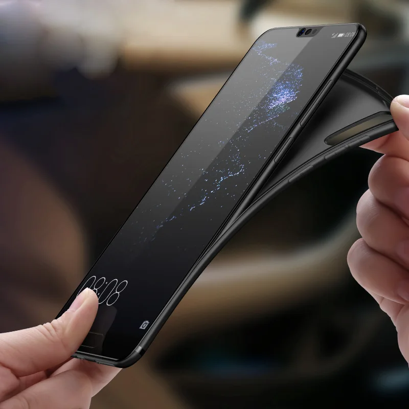 Матовый чехол для huawei p20 Huawei P20 Ультратонкий из ТПУ и силикона черный мягкий