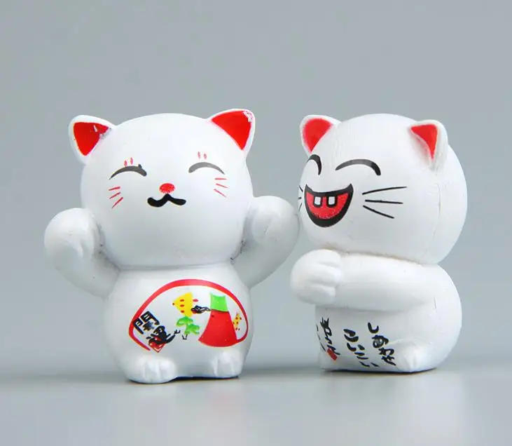 6 шт. Kawaii Мультфильм Lucky Cats микро пейзаж котенок фэн-шуй для дома садовые украшения миниатюры украшения подарок