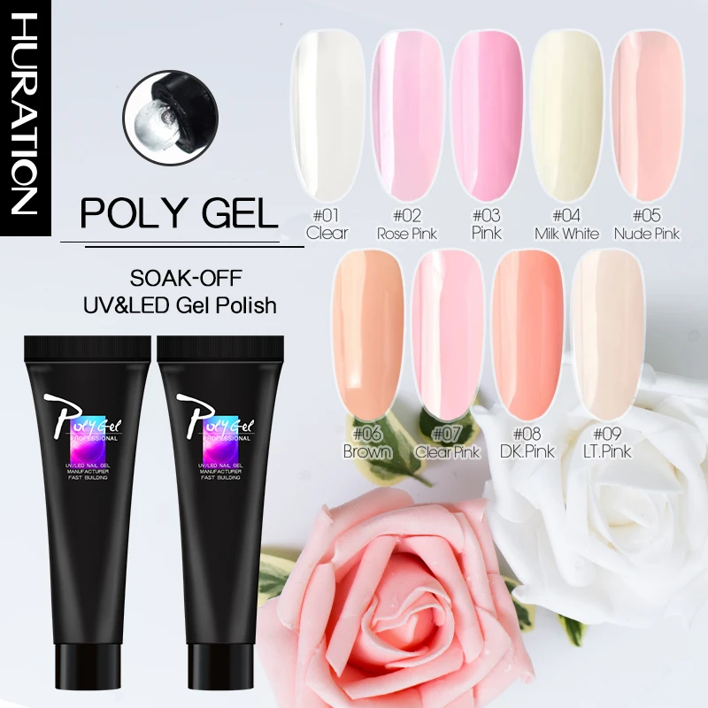 Huration Новинка строитель Polygel гель Светодиодный УФ для дизайна ногтей лак