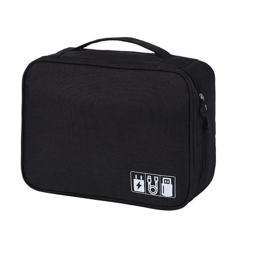 Black Asunflower дорожный usb-кабель Organizer аксессуары для электроники дорожный кабель зарядное устройство сумка для хранения Портативный цифровой usb-гаджет - Цвет: Black