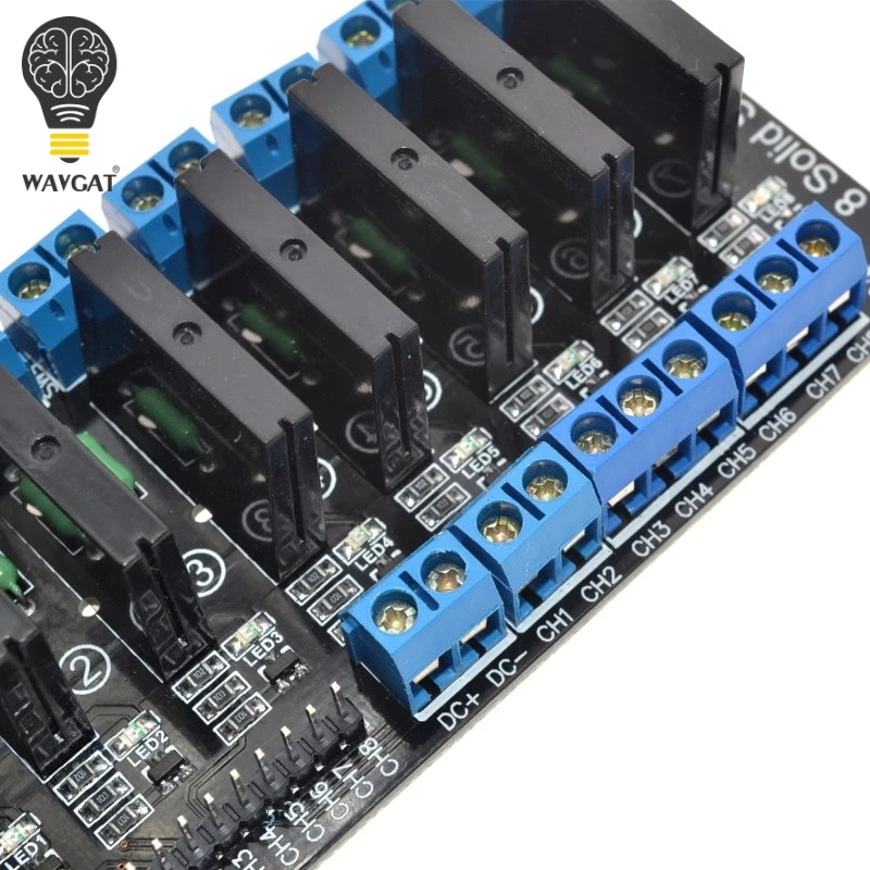 WAVGAT 8 канальный 5 В DC релейный модуль 250V2A 5 в 8 канальный OMRON уровень твердотельный релейный модуль низкий уровень триггера