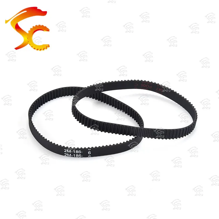 

10pcs GT2 186 closed loop rubber 2GT timing belt Teeth 93 Length 186mm width 6mm for 3D printer