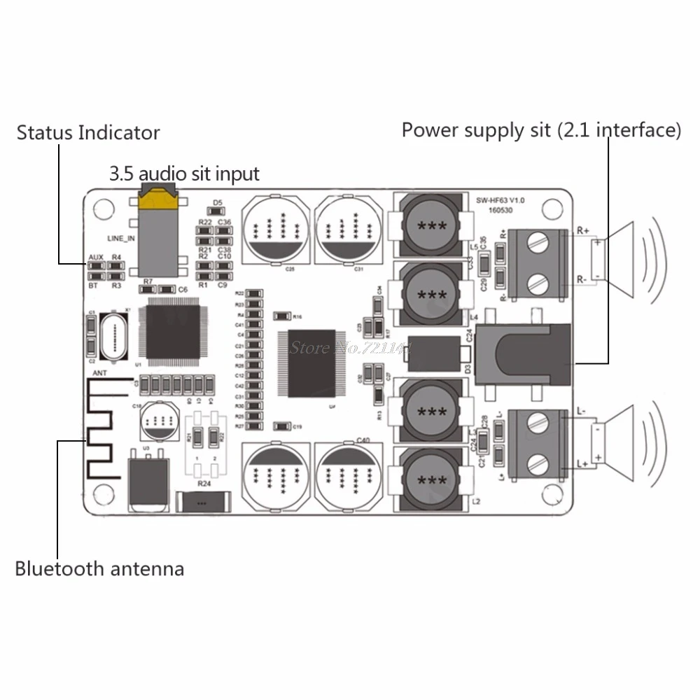 Плата усилителя мощности TDA7492P Bluetooth приемник аудио Плата 2x25 Вт мини усилитель мощности DIY двухканальный