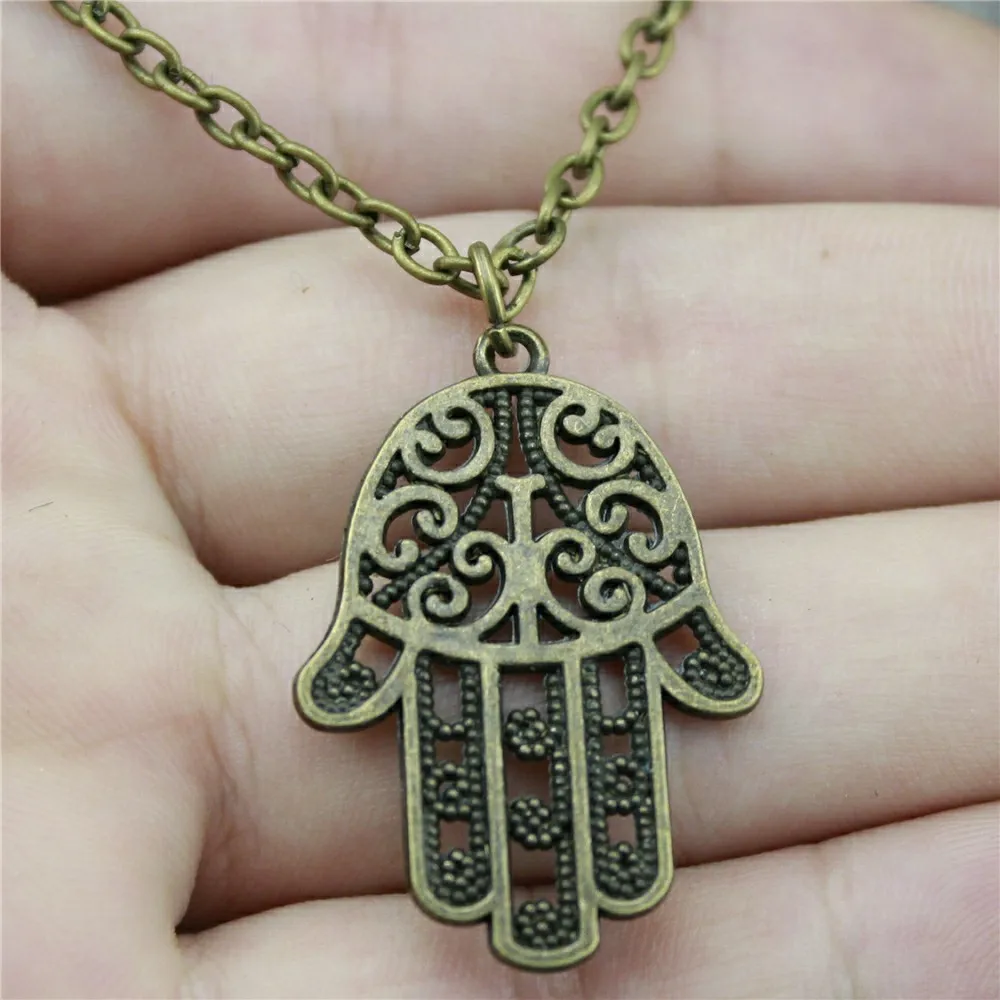 35x24 мм Ожерелье Хамса ручной кулон для женщин ожерелье Ювелирная цепочка Мода 2