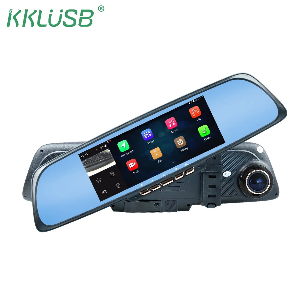 KKLUSB 7 &quotCar Камера DVR gps Двойной объектив Зеркало заднего вида видео Регистраторы