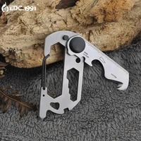 edc mini portable gadgets multi functional outdoor camping carabiner creative key ring seat belt knife tools