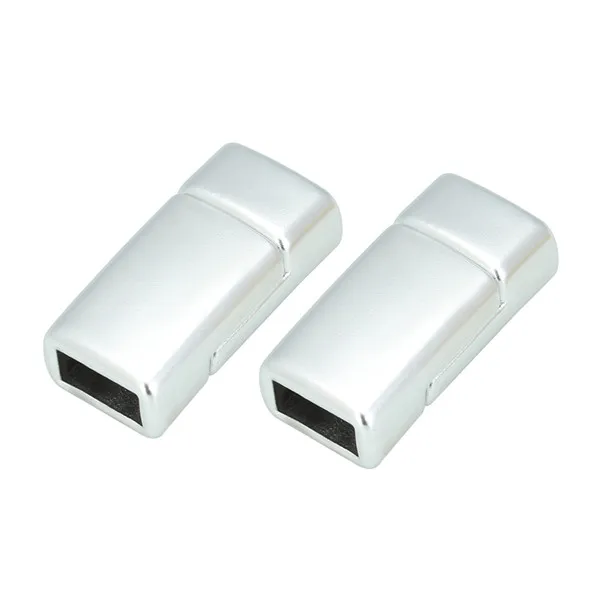 matte rhodium 10 шт. KC Золотой Цвет магнитные пряжки цинковый сплав застежки Разъемы подходят 6*3 мм плоский кожаный шнур для DIY Браслеты конец застежка - Цвет: matte rhodium