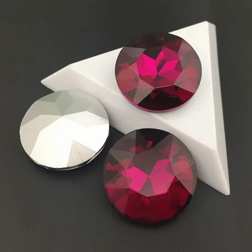 fuchsia Все размеры цвета 8, 10, 12, 14, 16, 25, 27 мм круглый Baoshihua стекло, кристалл, камень заостренный назад высокое качество плоский верх Стразы - Цвет: fuchsia