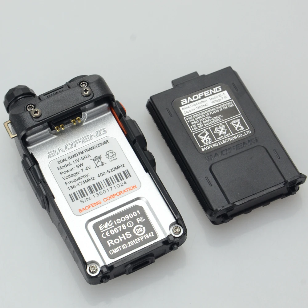 2 шт. BaoFeng UV 5RA walkie taklie трансивер 5 Вт VHF UHF двухдиапазонный 136 174/400 520 MHz Ham CB FM