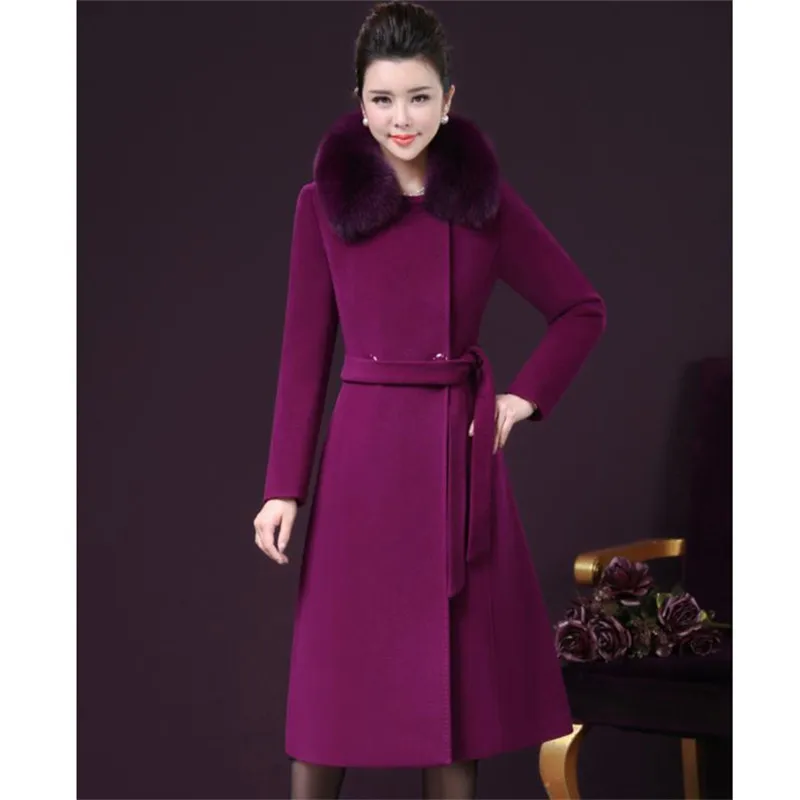 

Plus Size 4XL 2020 Winter Women Wool Long Coat Casual Slim Fashion Elegant High Quality Ladies Coat