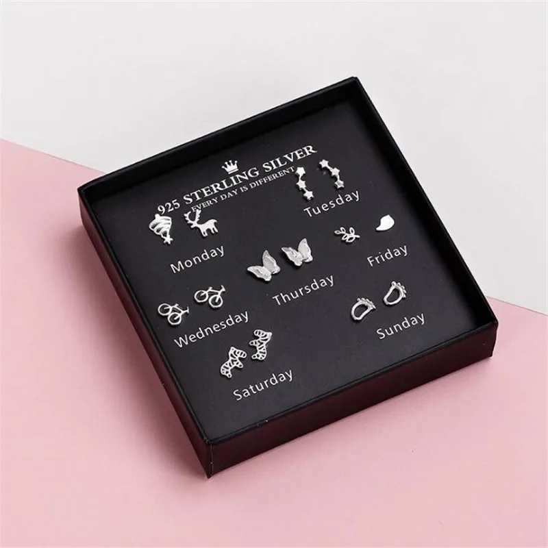 Новое прибытие недели Серьги Подарочная коробка набор Комбинация Серебро 925