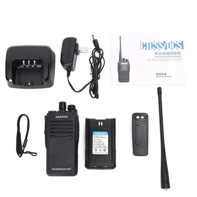 ABBREE AR W300 IP67 водонепроницаемый пыленепроницаемый 5 Вт UHF 400 480 МГц 2200 мАч CTCSS/DCS DTMF VOX