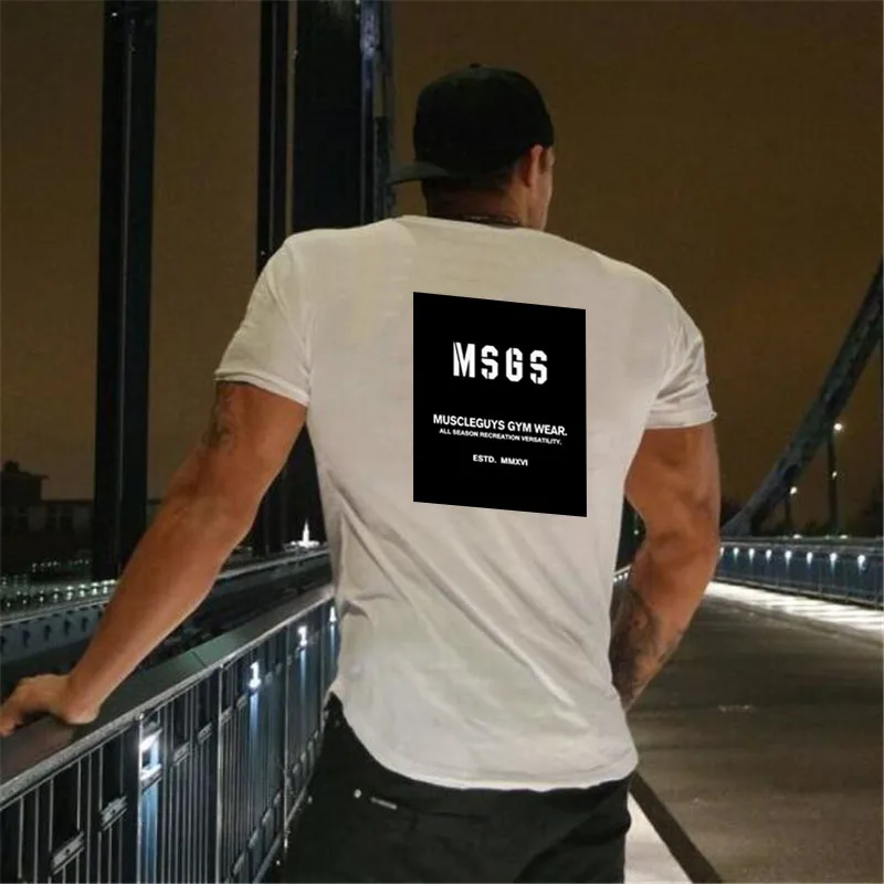 New Brand Gyms clothing mens fitness t-shirt homme fashion cotton Muscle guys t shirt men slim fit 2021 summer tops | Мужская одежда