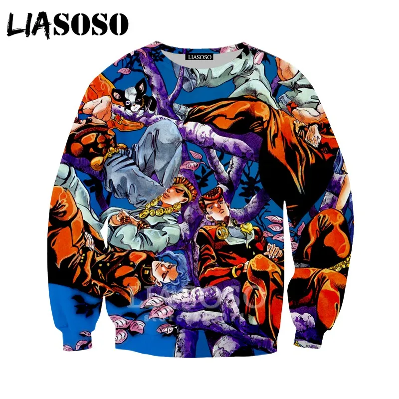 10 LIASOSO Осень для мужчин женщин Kujo Jotaro толстовки 3D принт аниме JoJo Необычные Приключения толстовка хип хоп Топ пуловер B051-04 - Цвет: 10