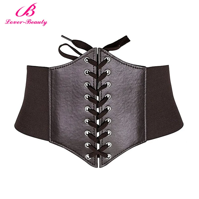 Waspie Corset Lover beauty, на шнуровке, женский эластичный широкий пояс, завязанный, васпий, корсет, моделирующий пояс-корсет, Женский корсет под грудь, искусственная кожа, корсет-A - Цвет: Waspie Corset