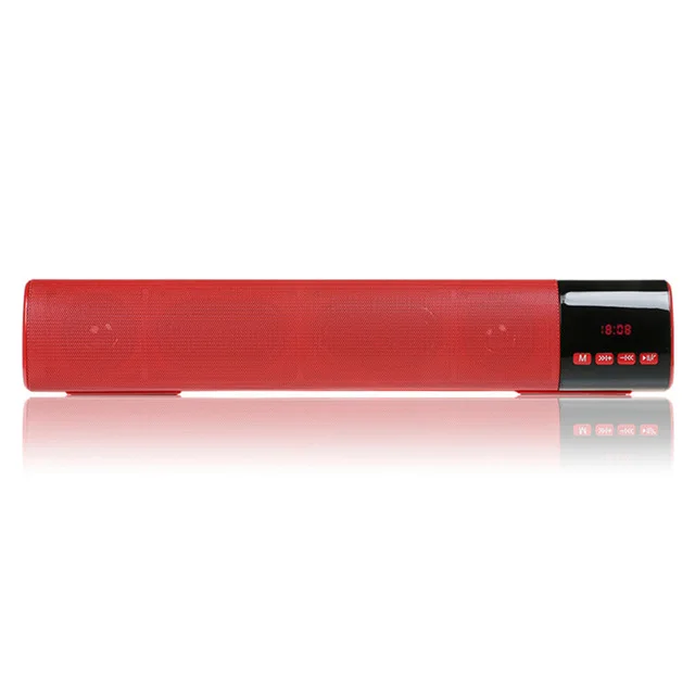 Red Портативная Bluetooth Hi-Fi акустическая система беспроводной Саундбар 10 Вт ПК ТВ звуковая коробка сабвуфер Музыка MP3 плеер радио Бумбокс - Цвет: Red