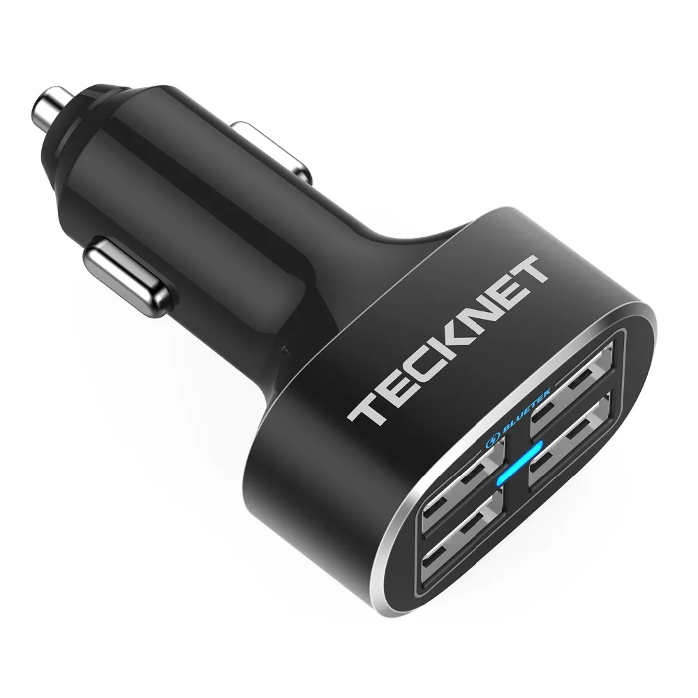 TECKNET машинка для стрижки 48 Вт/9.6A DC 12 V/24 V 4 Порты Переходник USB для зарядки в машине для Apple iPhone 5 6 6 plus iPad Android samsung sony htc планшетный ПК