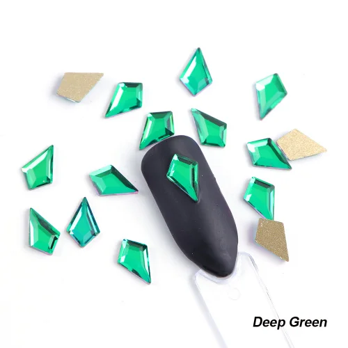 Deep Green 10 шт. AB украшения со стразами для ногтей стрела Шарм хрустальные камни 3D сплав плоская задняя сторона Стразы стеклянные камни Дизайн ногтей набор TR739 - Цвет: Deep Green