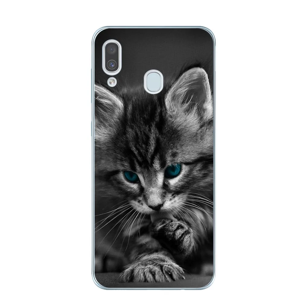 Мягкий чехол для телефона из ТПУ с классным котом Samsung A10 A20 A30 A40 A50 A60 A70 A80 2019 A6 A8 Plus A7