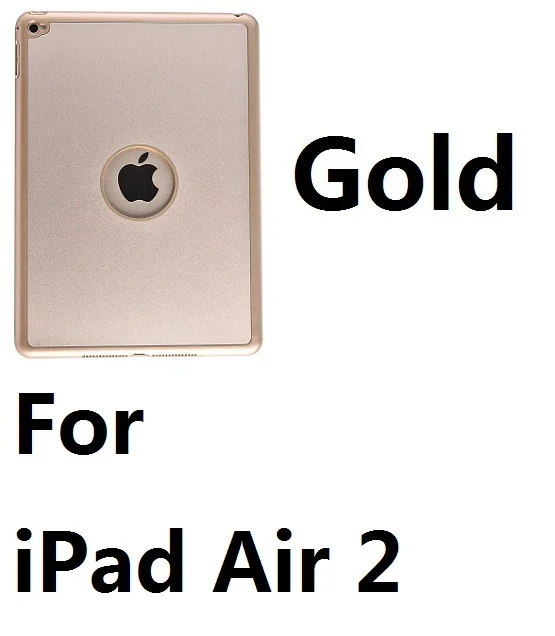 For Air2 Gold Алюминиевый сплав, 7 цветов, светодиодный чехол-клавиатура с подсветкой Bluetooth, чехол для iPad Mini 1234 Air 1 2 iPad 9,7 Pro 9,7 Pro 10 - Цвет: For Air2 Gold