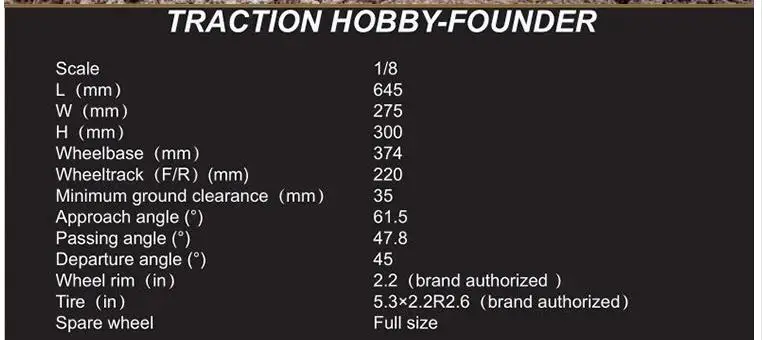 Корпус для тяги хобби основатель 1/8 RC металлический RocK Cralwer 4x4 грузовик wheebase 374 мм