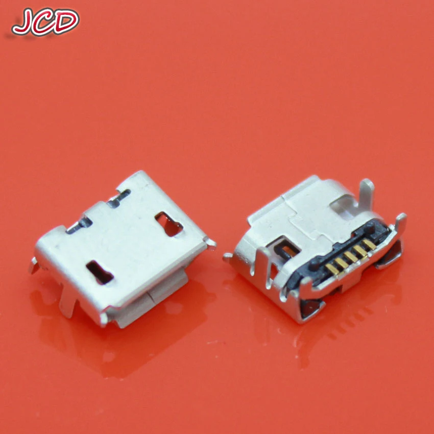 JCD Новый micro USB 5-контактный разъем бычий Рог пластина на четырех ножках игольчатый