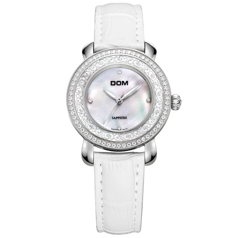 G 86L 7M Женские часы DOM, роскошные брендовые часы, водонепроницаемые кварцевые часы, женские модные бриллиантовые Наручные часы с кожаным ремешком, женские G-86GL-4M - Цвет: G 86L 7M