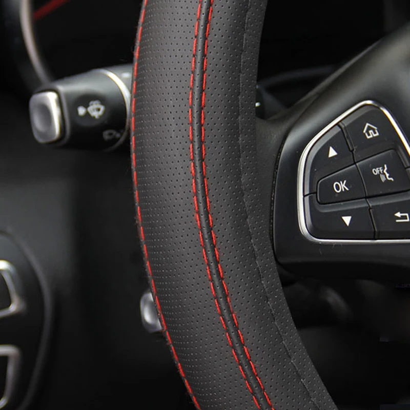 Модный чехол на руль автомобиля 4 цвета из искусственной кожи оплетка