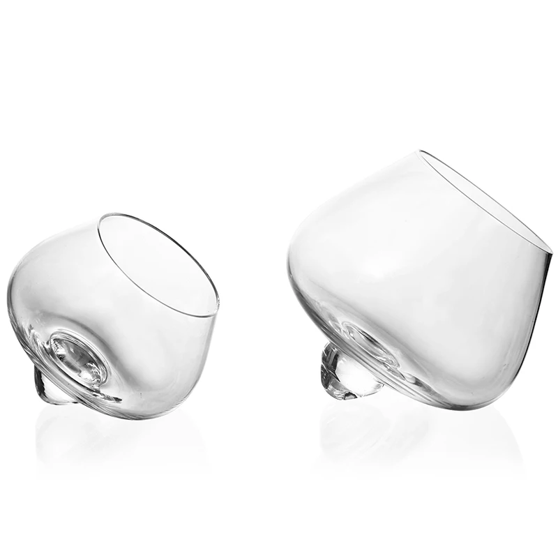 Bell креативная стеклянная чашка 200/300 мл copenheng Cognac Stemless Wine glass набор из 2 маленьких ликеров, бокалов для виски - Цвет: 1Set