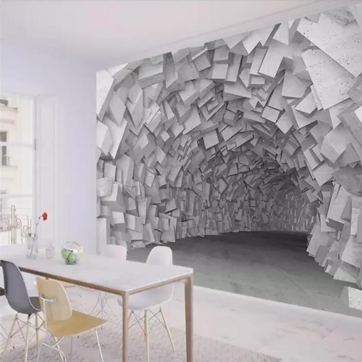3D Abstract Tile Brick Wallpaper Mural Three-dimensional Space Bedroom Wall Murals HD Printed Photo Paper Rolls | Обустройство дома
