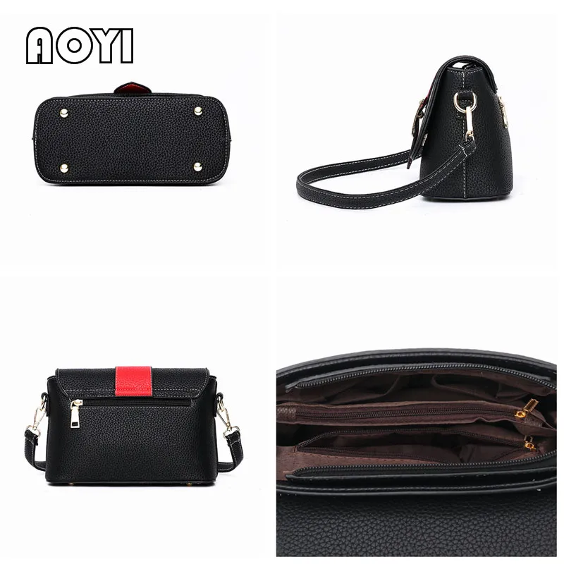 AOYI элегантный Для женщин Курьерские сумки для леди 2018 Crossbody PU кожа Сумка