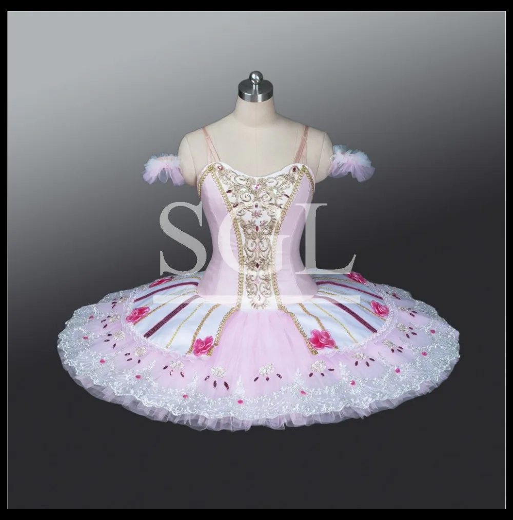 2016 New Collection Adult/Child Pink Ballet Tutus With Lace Custom Made Pancake Tutu For Don Quijote Competition AT1220 | Тематическая