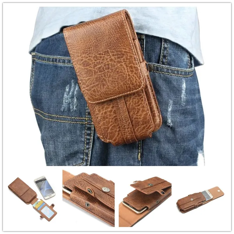 Универсальный Спорт Открытый Флип PU Кожаный Пояс Пряжка Клип Кобура Футляры Для