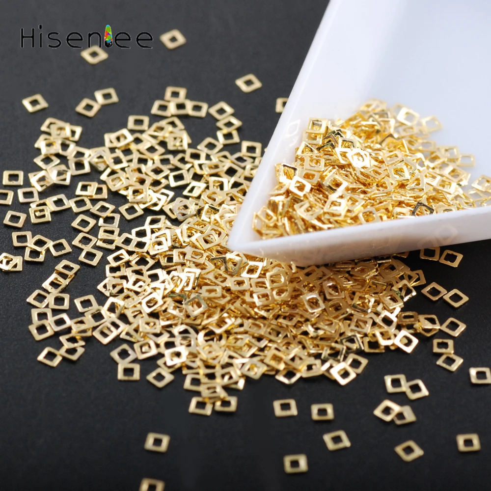 

3D Mini Style Fashion Gold Plated Nail Art Various Fashion Pattern Hollow Styles Gold Rivets DIY Nail Art/Phone Case Accessories