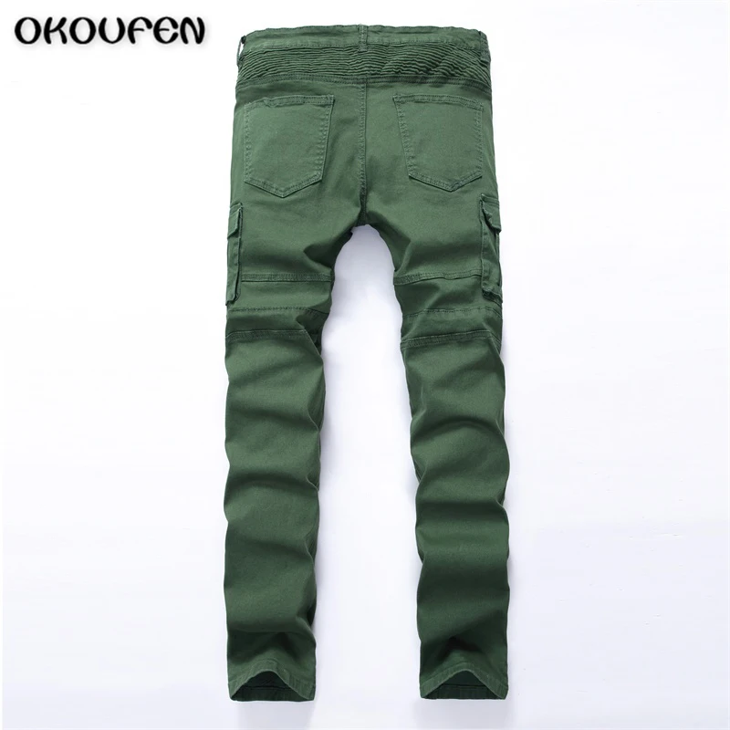 Мотоцикл Для мужчин Джинсы для женщин Rap Байкер проблемных Тощий Классический Slim