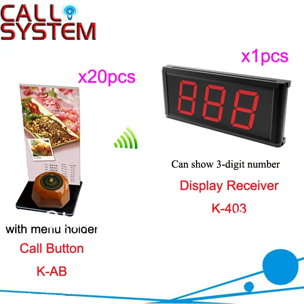 

Wireless Pager System for Restaurant Cafe Hotel Casino button can be personalized display show 3-digit number Free Shipping