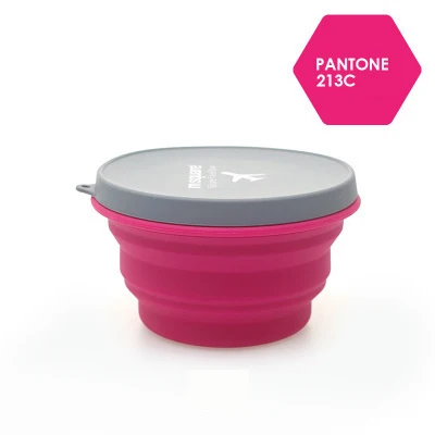 Rose red FHEAL пищевой силиконовый складной переносной миска для путешествий на свежем воздухе может быть доставлена с помощью складной чаши домашняя наружная чаша - Цвет: Rose red