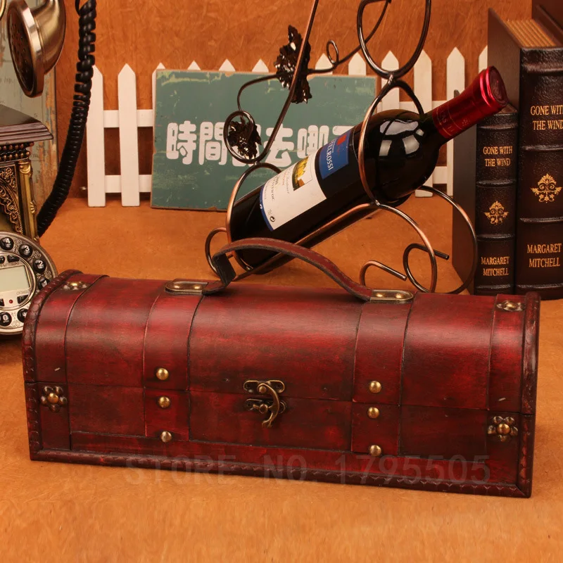 Деревянная антикварная винная коробка в ретро стиле подарочная упаковка для