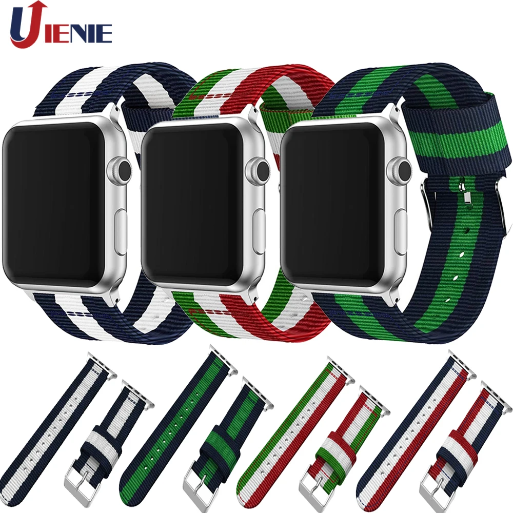 Спортивный нейлоновый ремешок для часов Apple Watch 42 мм 38 4/3/2/1 Band iwatch 44 40 correa pulseira