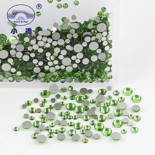 Fruit green Ss6-Ss16 3D круглые смешанные Стразы для одежды для украшения ногтей 1440 Pz Кристаллы с плоской задней частью аппликация каменные Стразы X016 - Цвет: Fruit green