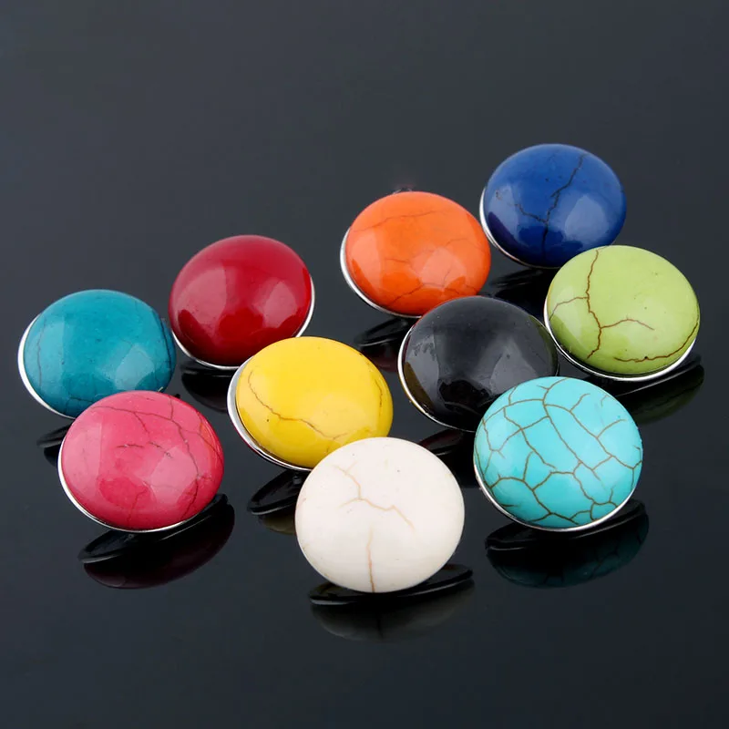 10 шт./лот ювелирное изделие 18 мм камея разные цвета с камнями кнопки для кожаного