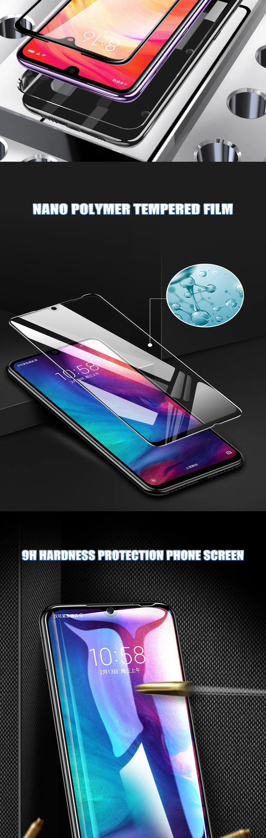 3D 9H стекло для Xiaomi mi 9 закаленное стекло для Red mi Note 7 полное клеевое покрытие экрана Защитный чехол для mi 9 SE красный mi 7 Пленка чехол