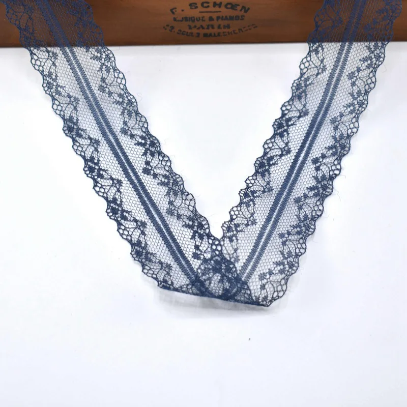 10 ярдов/партия белая кружевная ткань лента 40 мм широкая сетчатая отделка кружево